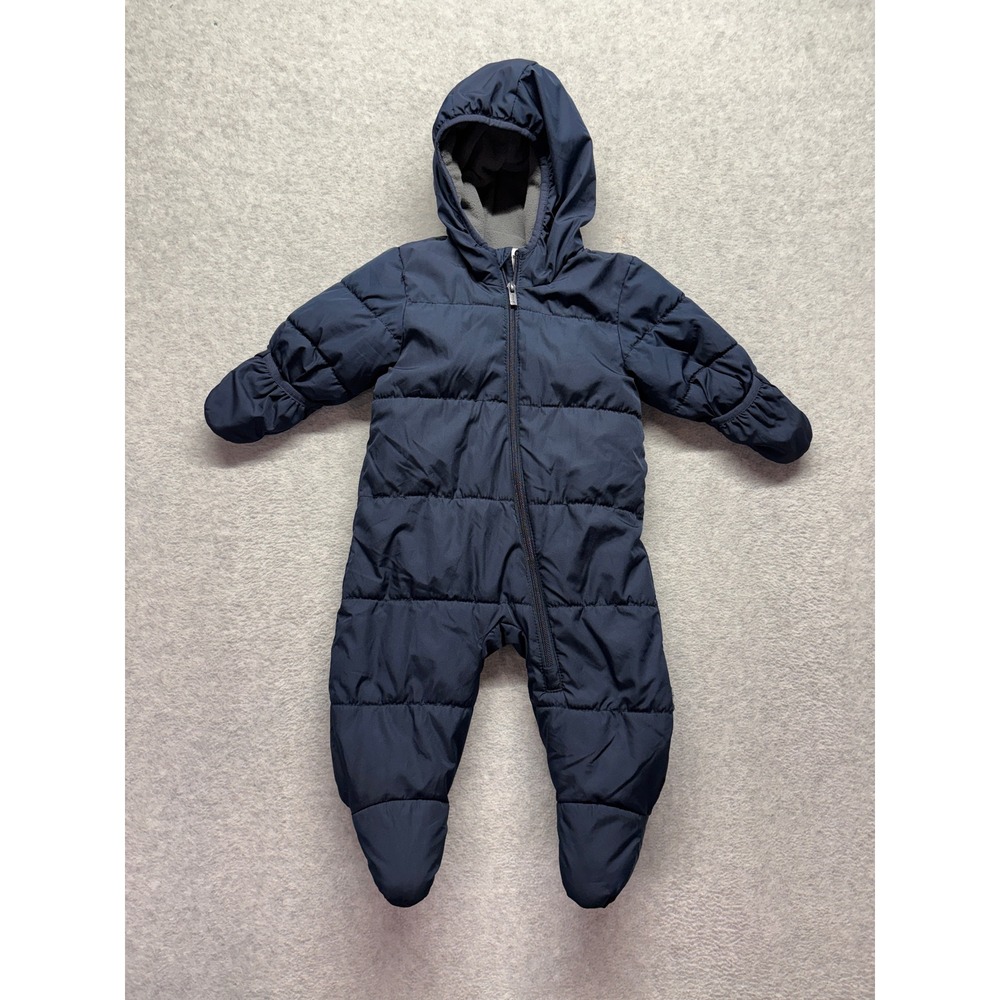Old Navy Baby Boys Navy Blue Quilted Puffer Snowsuit Bunting 6-12M 605121-00
